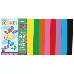 BLOCO CRIATIVO A3 42X29 110G 42 FOLHAS C/ 21 CORES