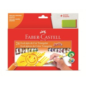 LAPIS 24 CORES JUMBO + APONTADOR FABER